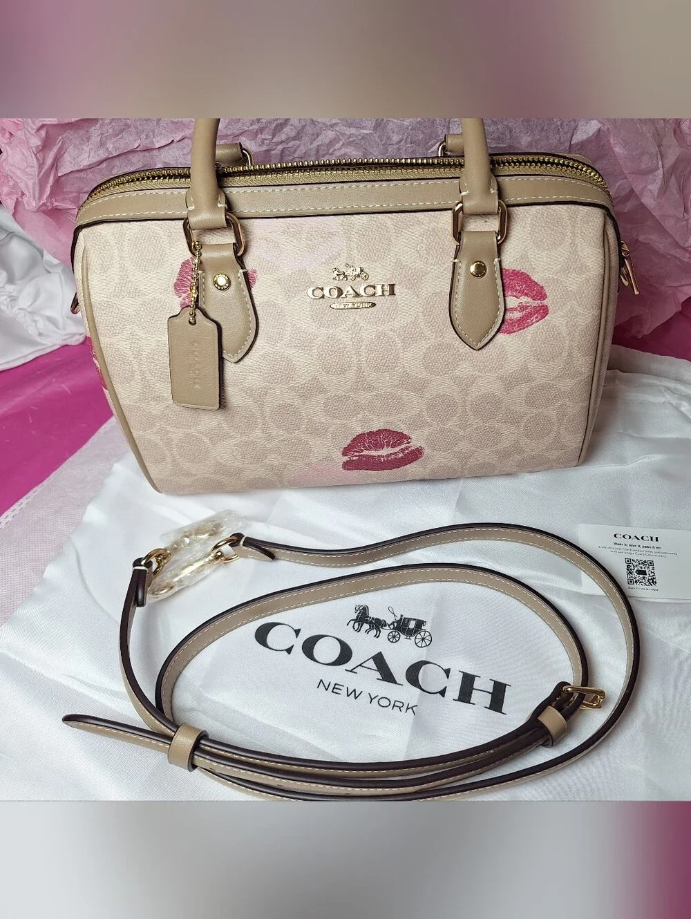 Coach Rowan Satchel Lips NWOT